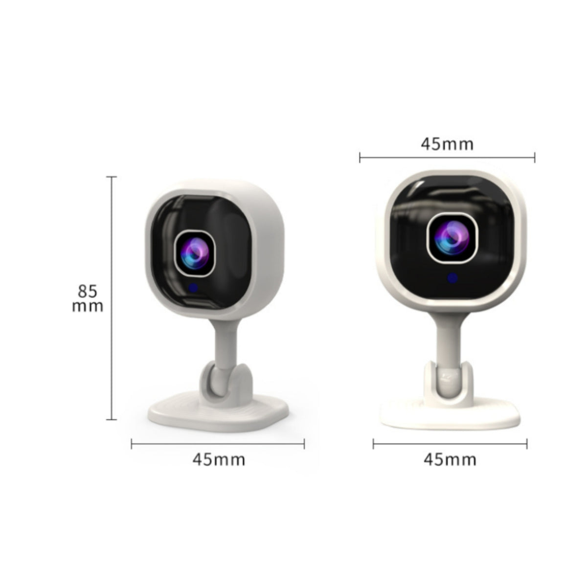 Compact Security Camera with Mounting Plate Smart Pan and Tilt Camera Tabletop from Anywhere Access for Parents