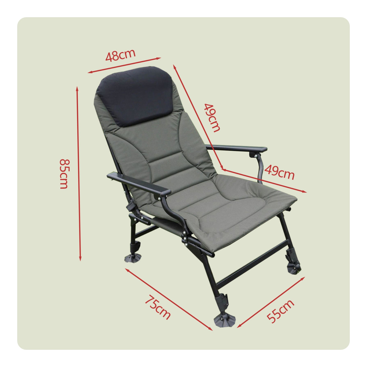 Reclining Fishing Chair Portable Fishing Lounge Chair Foldable Outdoor Seat for Fishermen