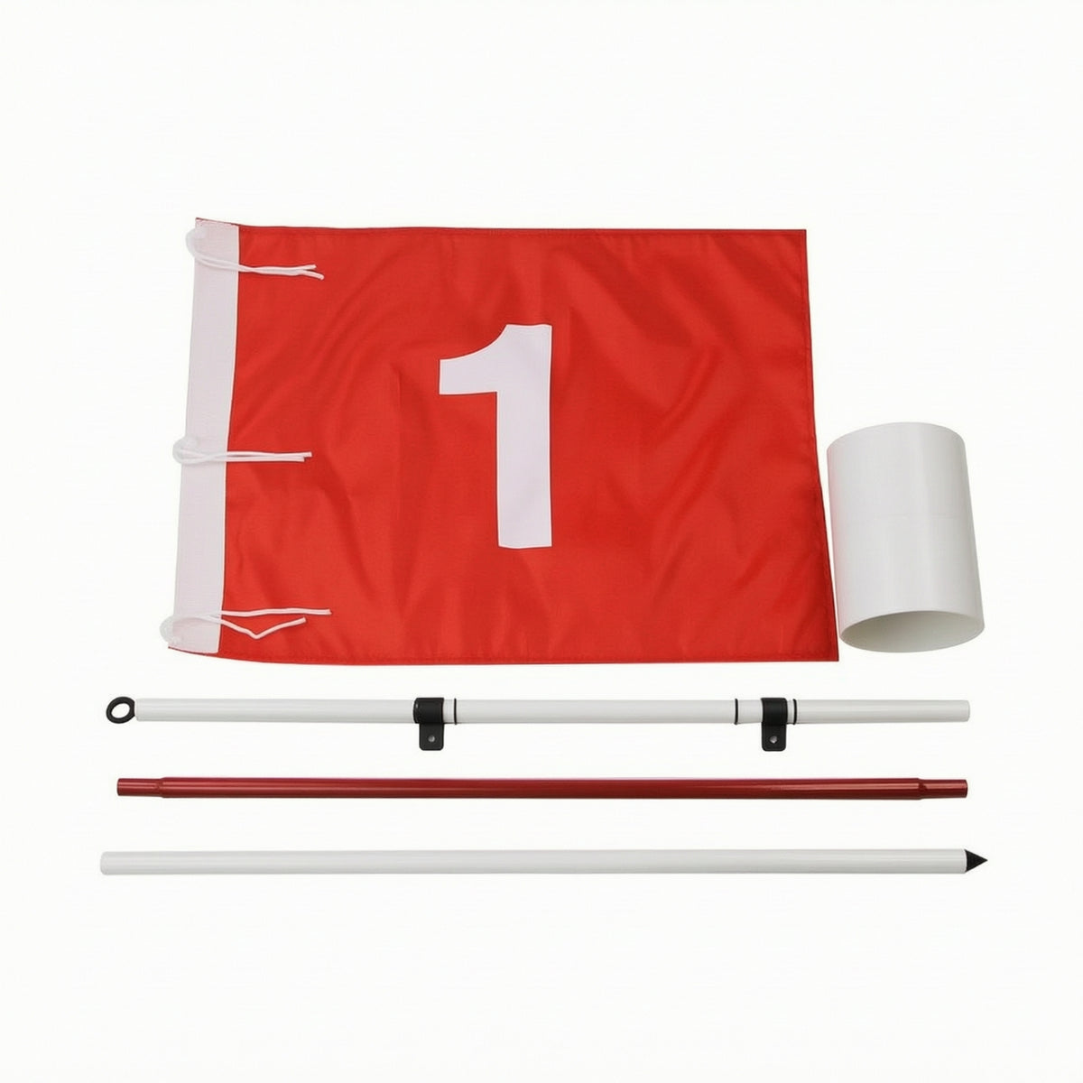 3-Section Golf Flag and Cup Set Detachable Golf Flagpole Set High-Visibility Bright for Golfers, Backyard