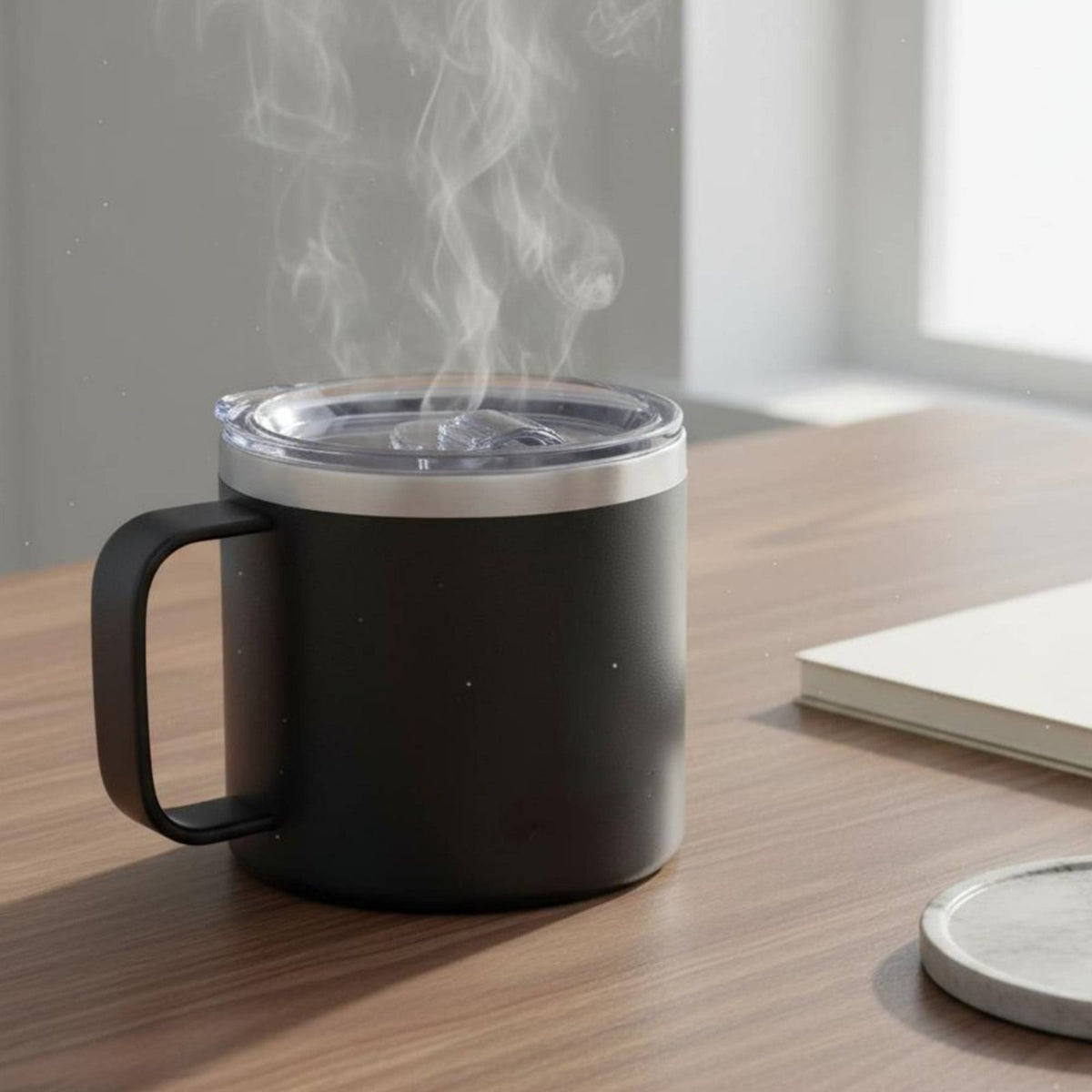 14oz Stainless Steel Coffee Mug Rust Resistant Vacuum Insulated Mug with Handle Thermal Coffee Cup with Handle for Commuters, Office