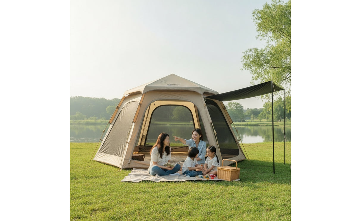 Protection Hexagonal Tent Sun-Shading Foldable Tent Portable Outdoor Shelter Spacious for Backyard