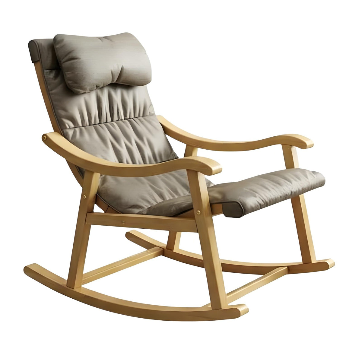 Nordic Rocking Chair all-season Use Upholstered Armchair Thickly paded High rearrest for Adults, Living Room, Balcony, Study
