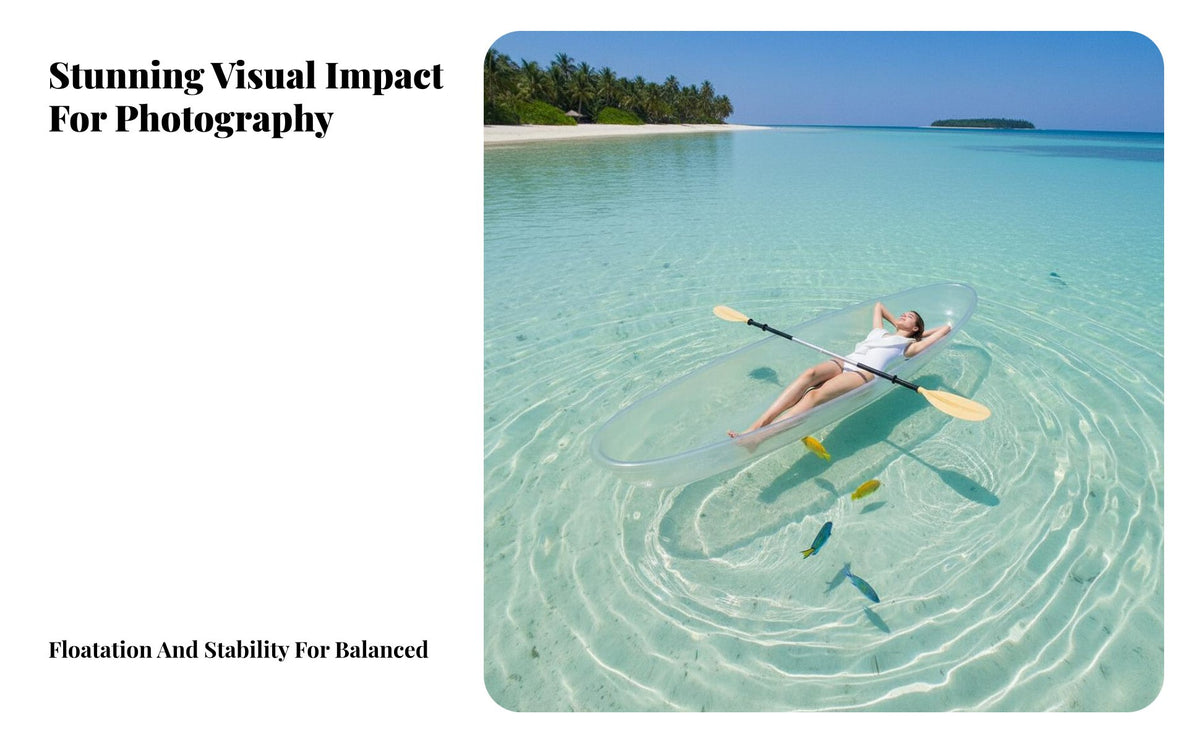 Transparent Kayak Photo-Friendly 2 Person Transparent Boat Full Set Included 2 Person Transparent Canoe for Outdoor Enthusiasts, Photographers