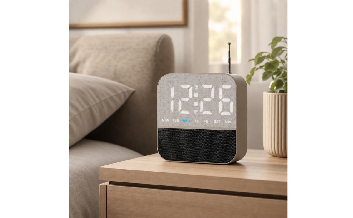 Digital Alarm Clock Radio Large Display Alarm Clock Radio Snooze for Heavy Sleepers, Students