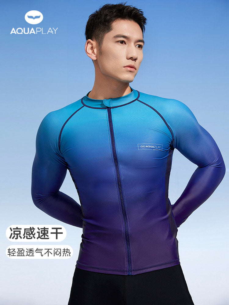 AQUAPLAY安泊来分体泳衣男长袖长裤套装海边度假防晒冲浪服潜水服