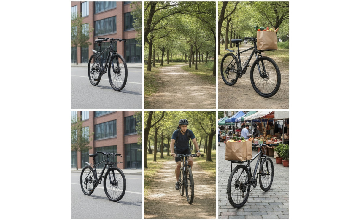 Long-Lasting Cycle Rear Rack with Seat Cushion Adjustable Detachable Cycle Cargo Rack Sturdy Universal for Commuters, Cyclists