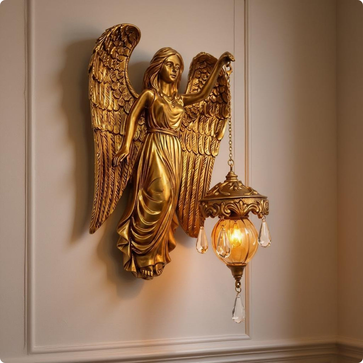 Vintage Lantern Wall Lamp Ornate Home Decor Resin
