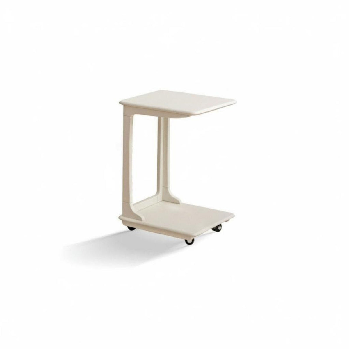 Rolling C-Shaped Table Completely wood Wood Construction C-Shaped Rolling Table