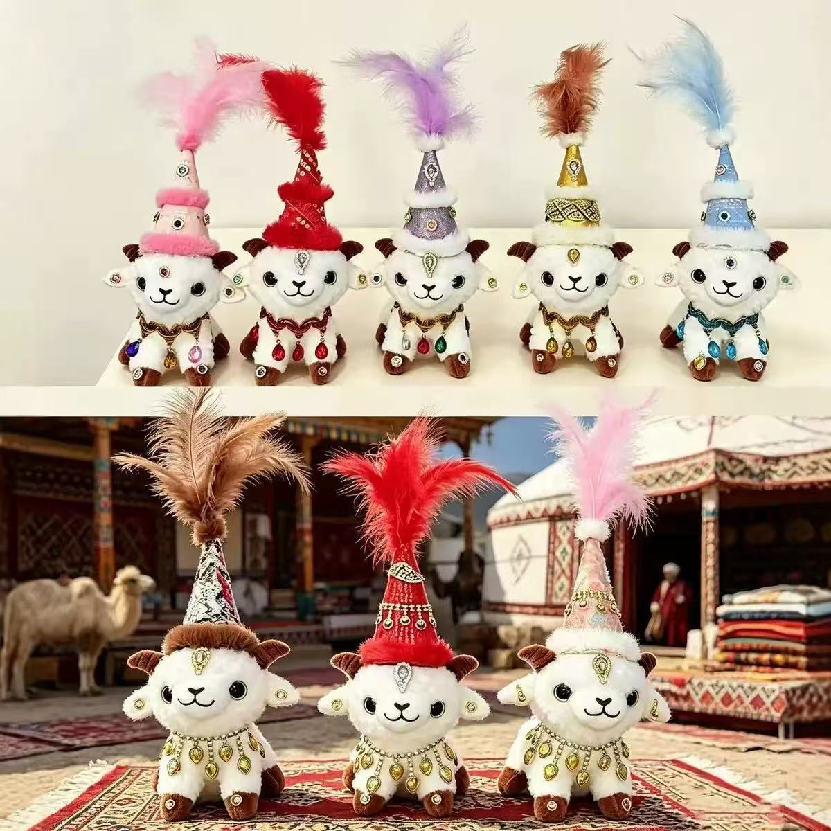 Xinjiang Little Sheep Plush Toy Stuffed Sheep Doll Pendant Keychain Cultural Tourism Souvenir Gift Wholesale
