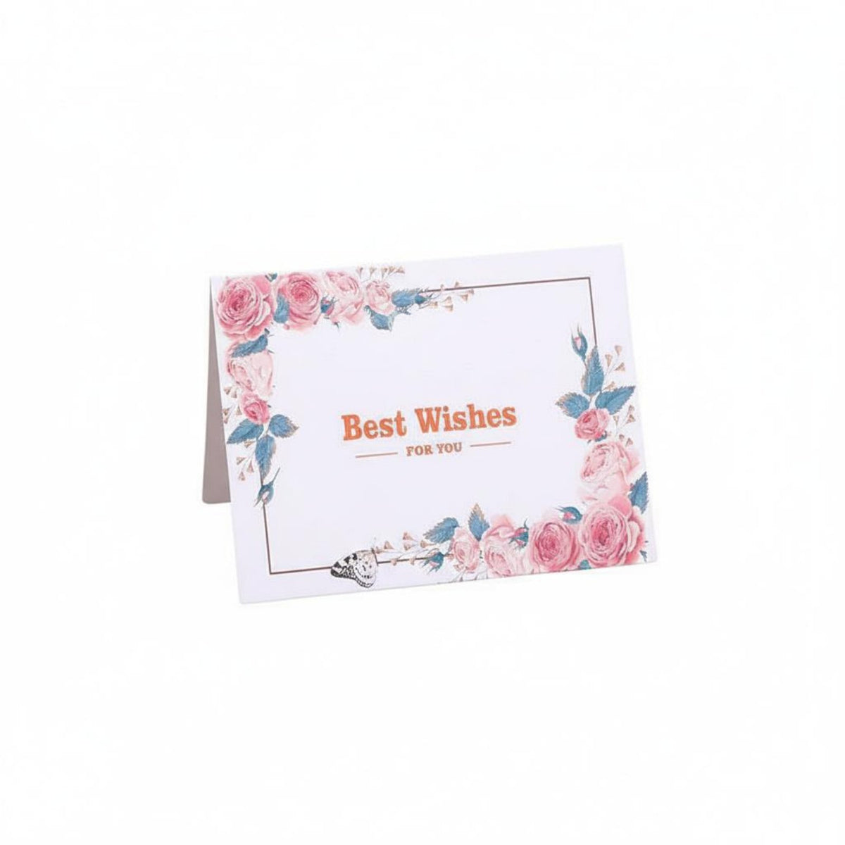 Folded Message Card Thick Cardstock Mini Wishes Card Watercolor Artwork Stationery for Birthdays