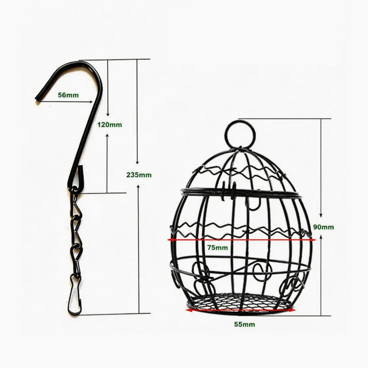 Hanging Suet Feeder Weather Resistant Avian Food Cage Versatile Design Pet Supply for Outdoor