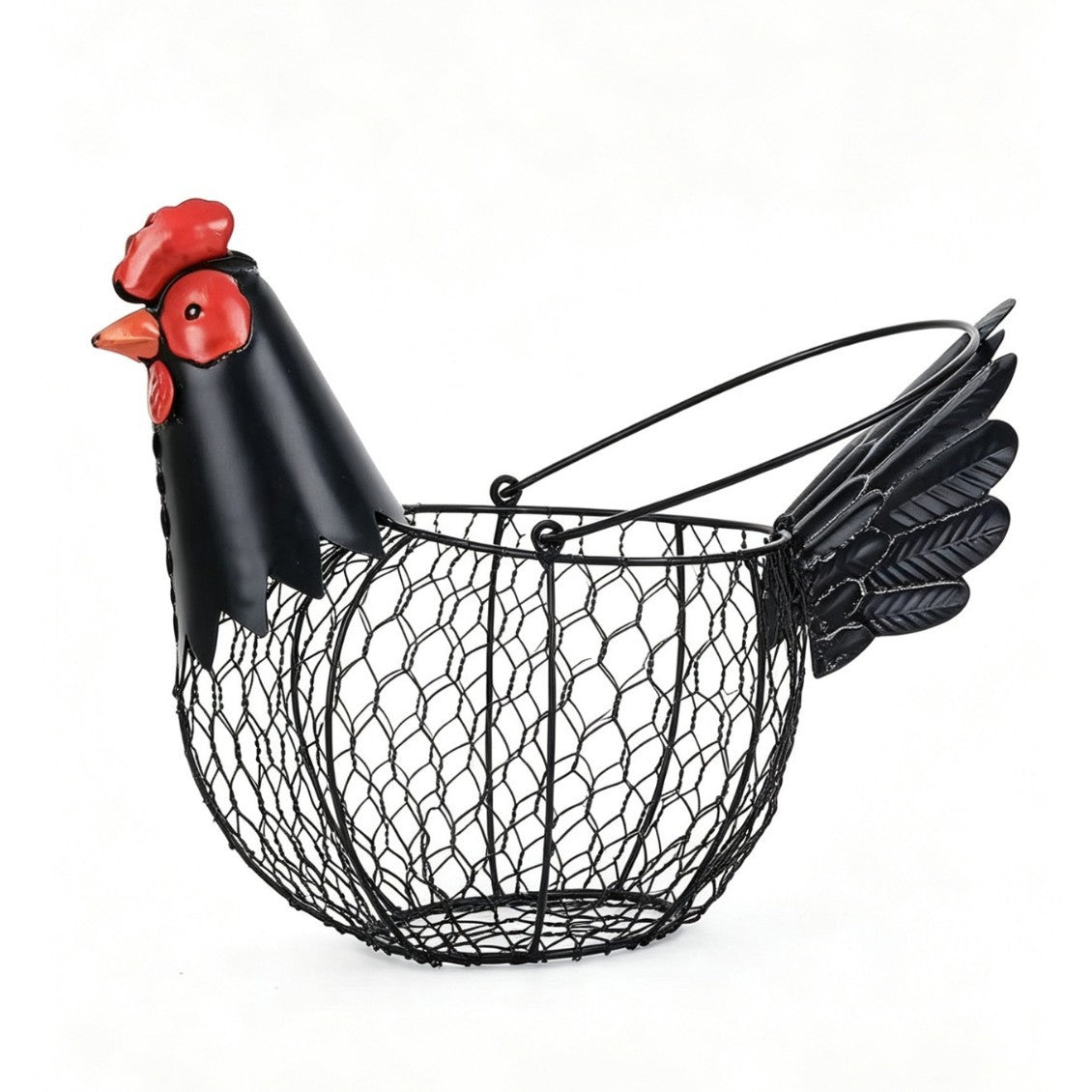 Iron Wire Egg Storage Basket with Animal Design