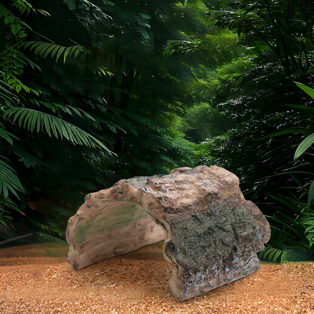 Realistic Reptile Cave Resin Reptile Hide, Crested Gecko Enclosure Accessories, Bark Texture for Bearded Dragons