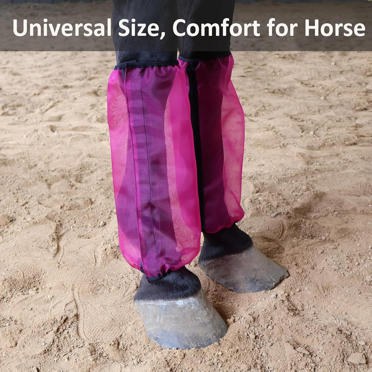Factory Stock Nylon Horse Leg Guards, Summer Mosquito Protection, Horse Hoof Wraps (4-Piece Set)