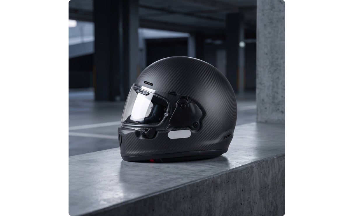 Matte Black Full-Headgear | Low-Profile, Carbon Fiber Helmet, for Street Riding