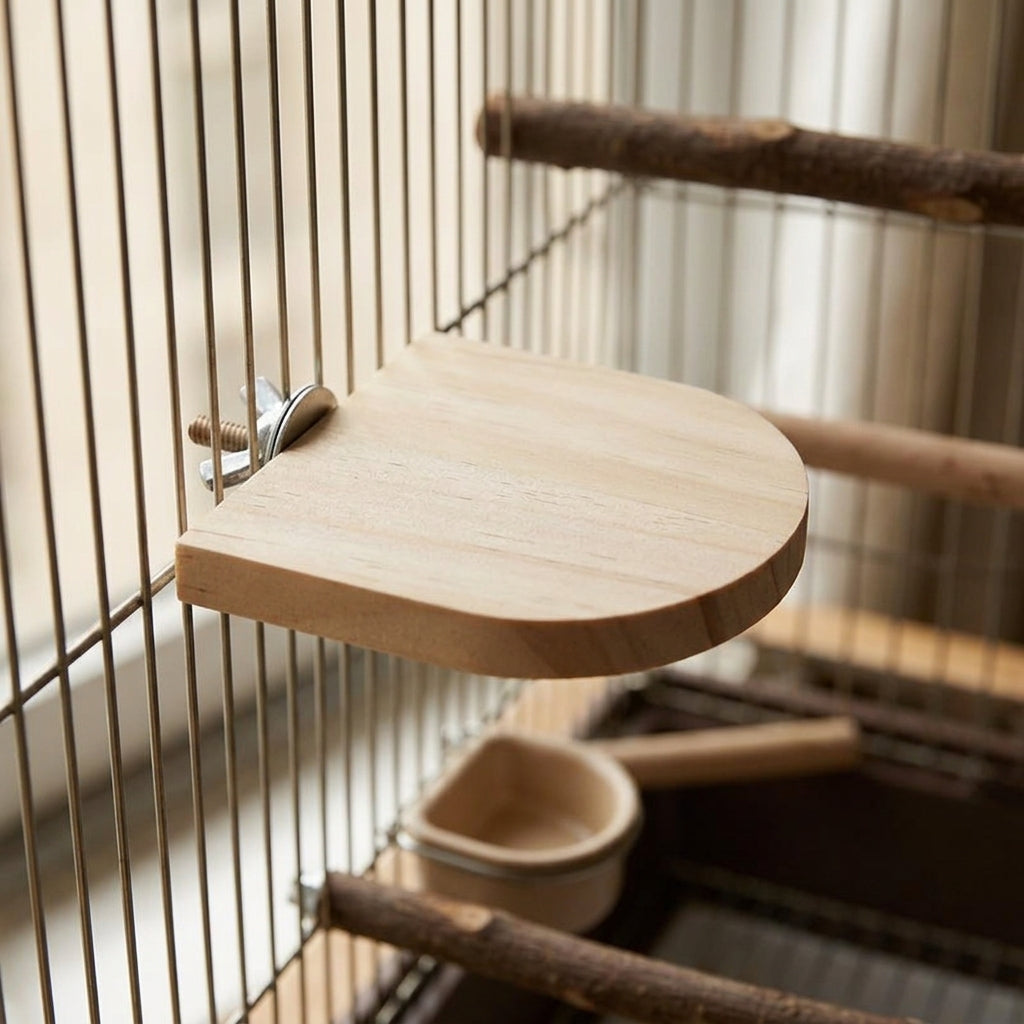 Wood Arch Perch Avian Perches for Cage, Wooden Stand for Budgie Toys for Caged Birds, Textured Corner Jump Perch