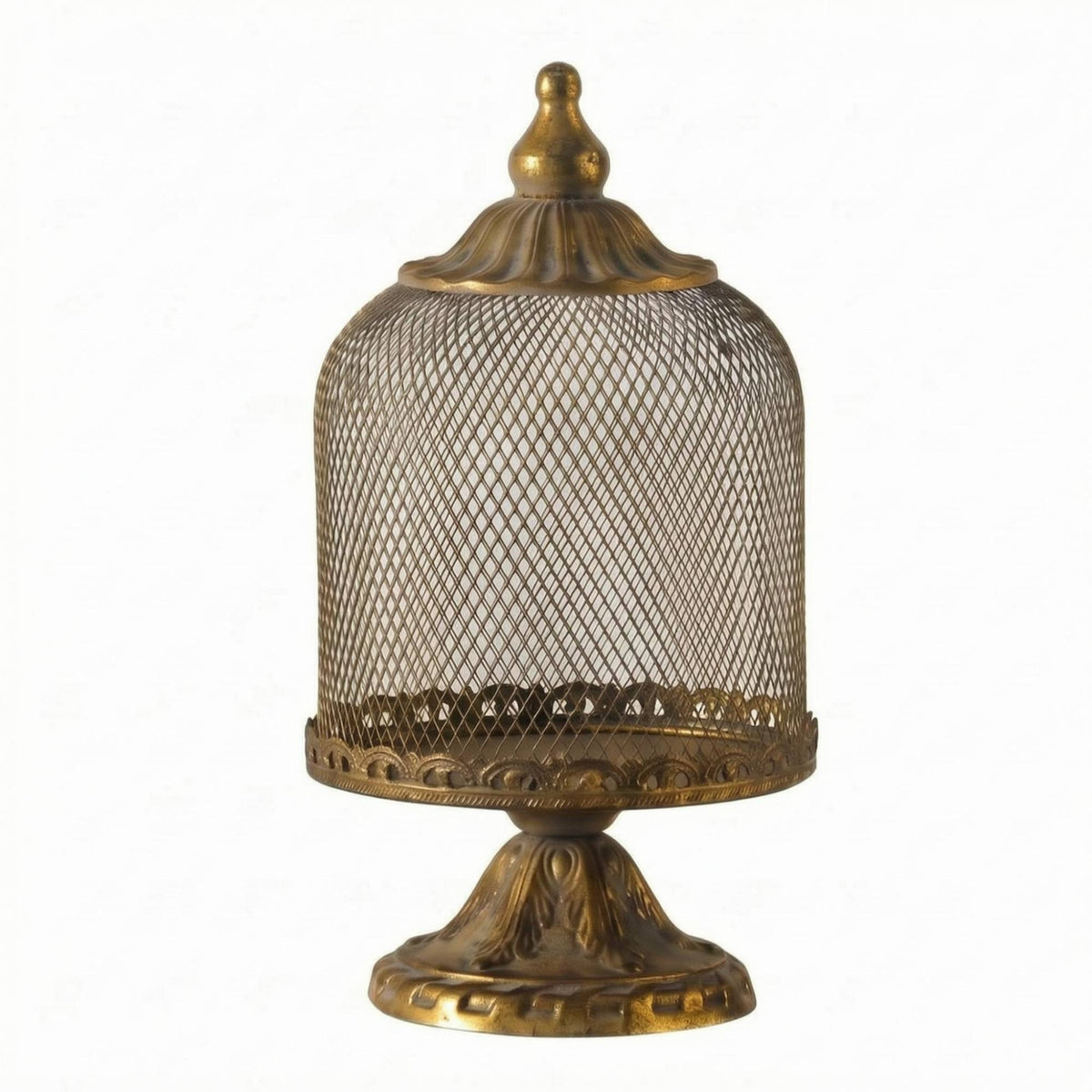Decorative Pedestal Candle Holder Ornate Top Vintage Candle Holder for Desktop