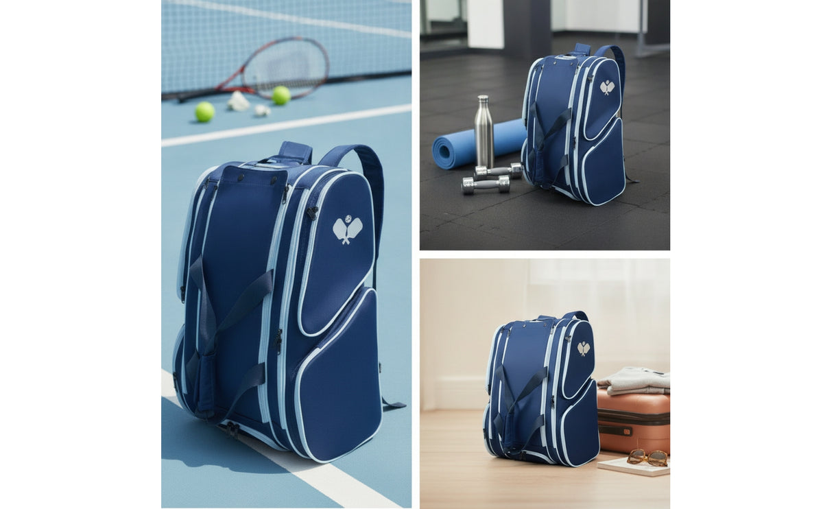 Waterproof Sports Backpack with Shoe Compartment Structured Backpack with Shoe Compartment Padded Gym Bag Vented for Athletes, Players, Tennis