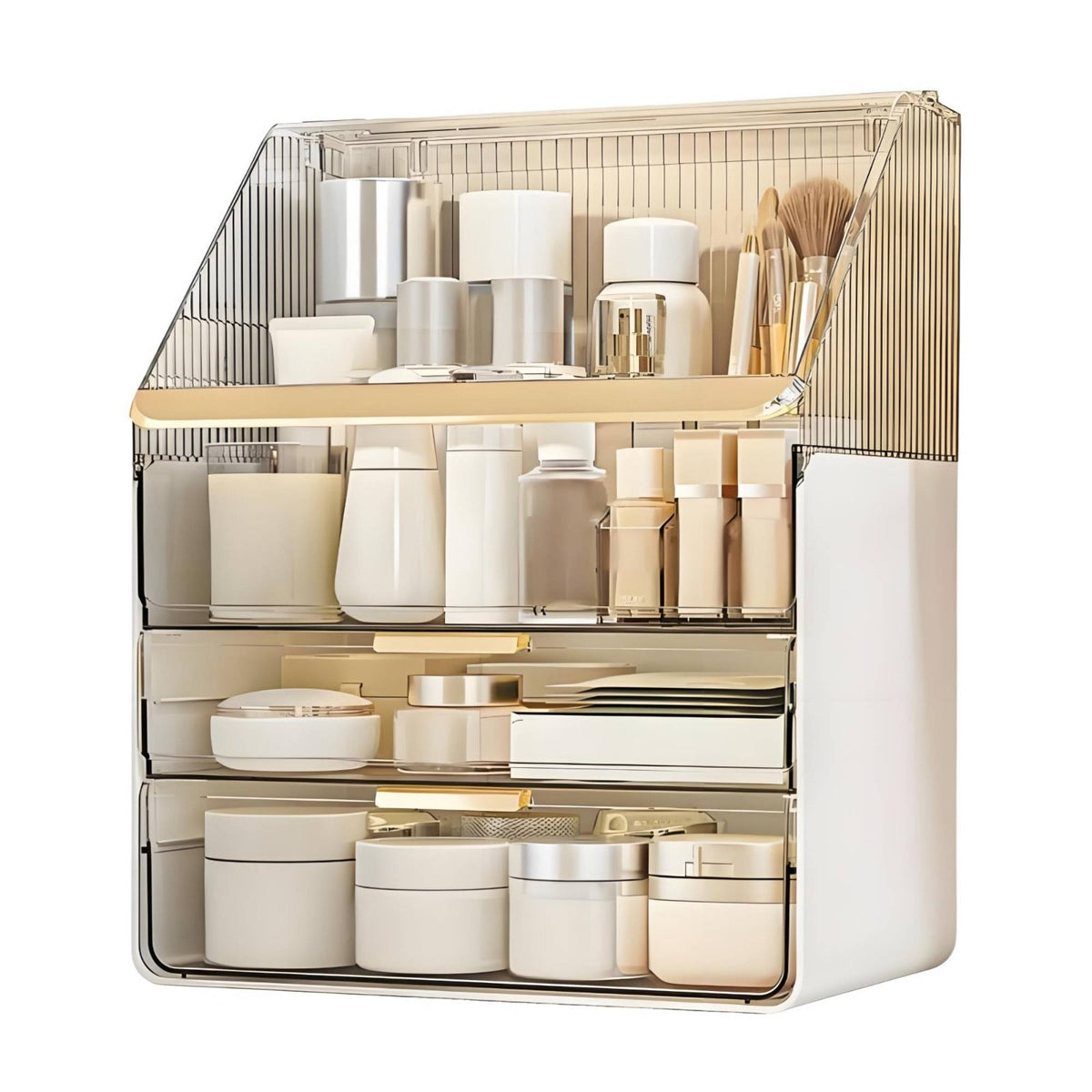 Desktop Makeup organizer with Drawers particle-proofresistant Multi-Compartment cosmetics organizer