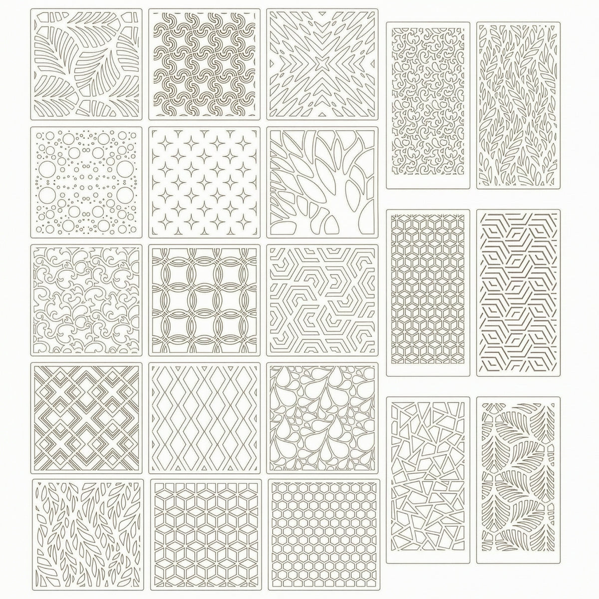 24 Pieces Reusable Abstract Stencil Set