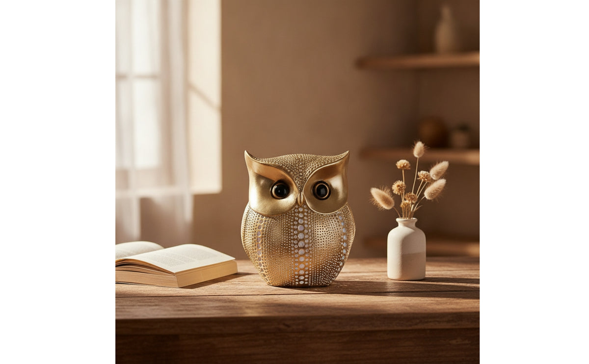 Owl Figurine Textured Owl Statue Decorative Sculpture for Collectors, Understated Decor Fans, Shelf, Bookshelf, Entryway