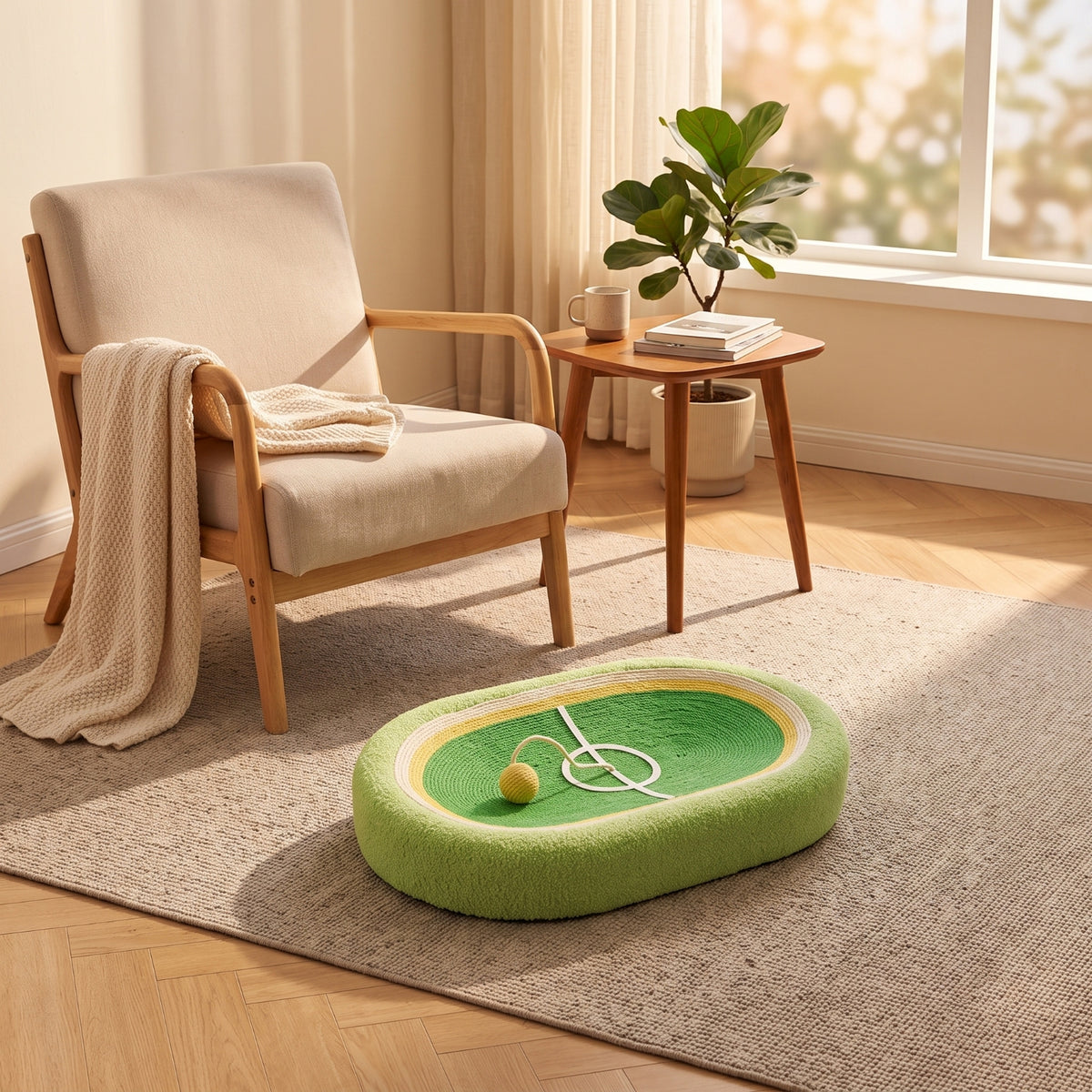 Soccer Field Cat Scratcher Indoor Cat Scratcher with Toy Ball Pet Supply Cats