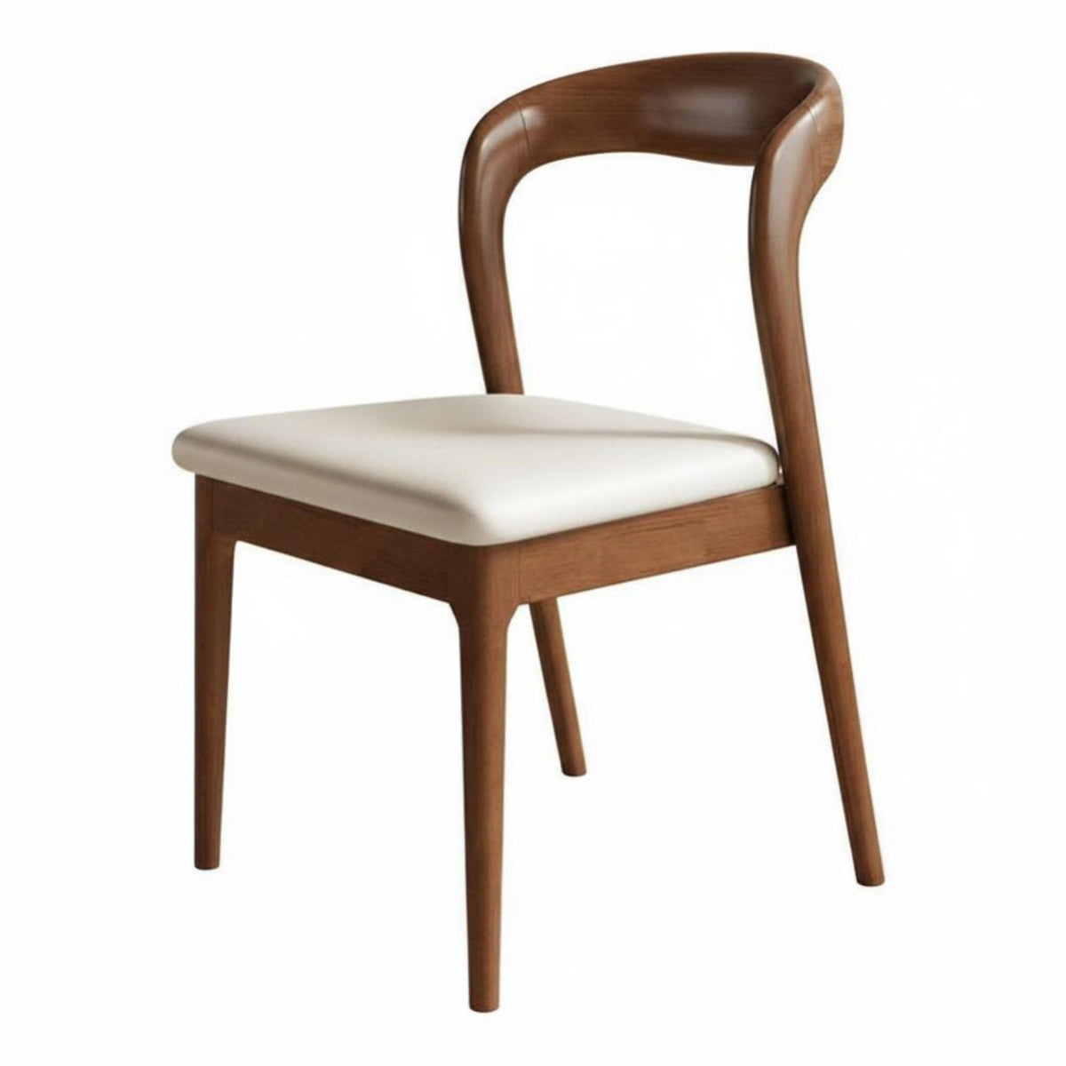 Nordic Design Curved-Back Upholstered Chair Comfortable Padded Seat Household Furniture Minimalist Design Indoor Seating Versatile Use for Restaurant Owners, Homeowners, Interior Designers, Dining Room, Kitchen, Office, Reading Nook