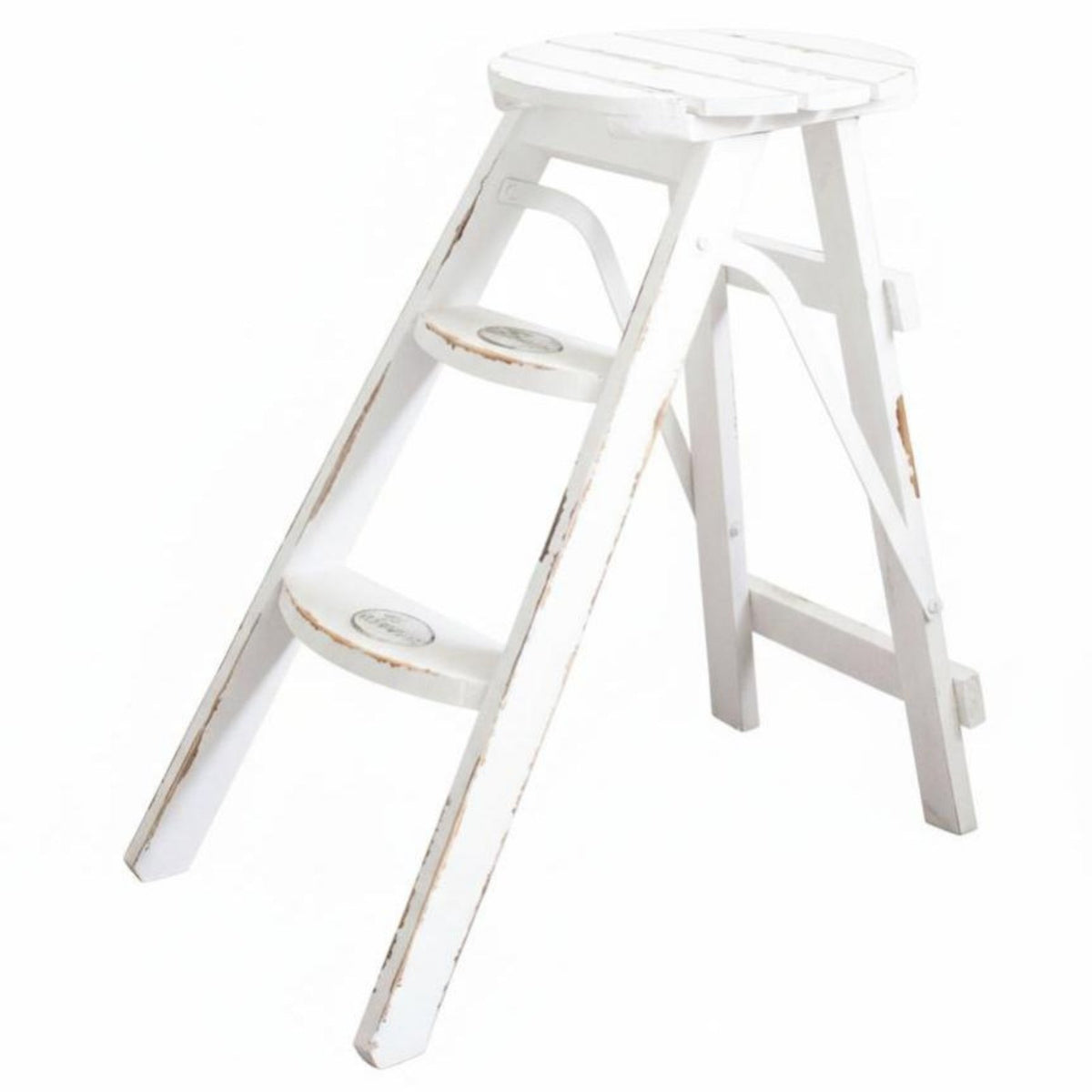 3-Tier Ladder Shelf Space-Saving A-Frame Ladder Shelf Slatted Shelves for Patio