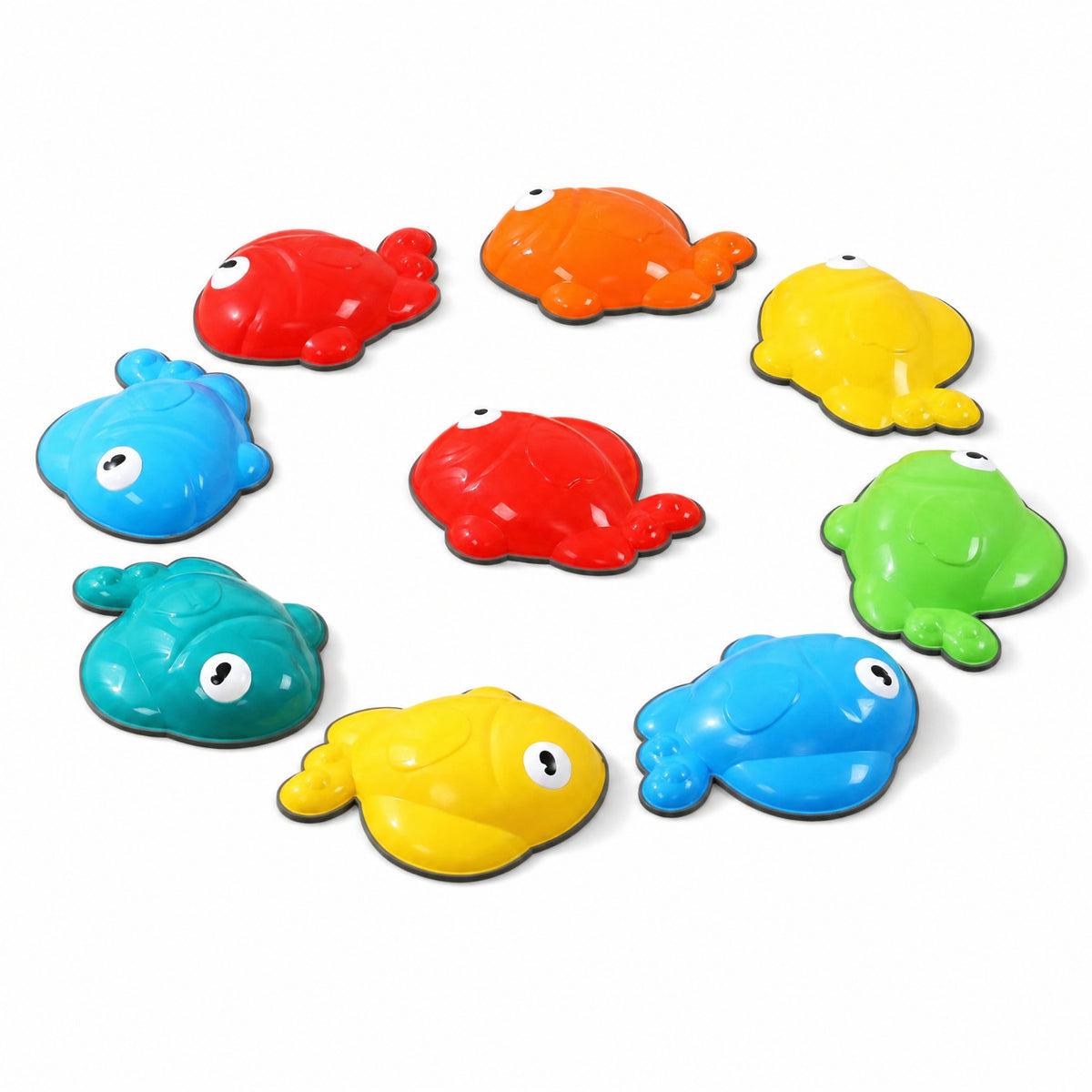 9 Pieces Aquatic Stepping Stone Textured Stepping Stone with Anti-Slip Strips Toy Molded Toys Motor Skills for Children