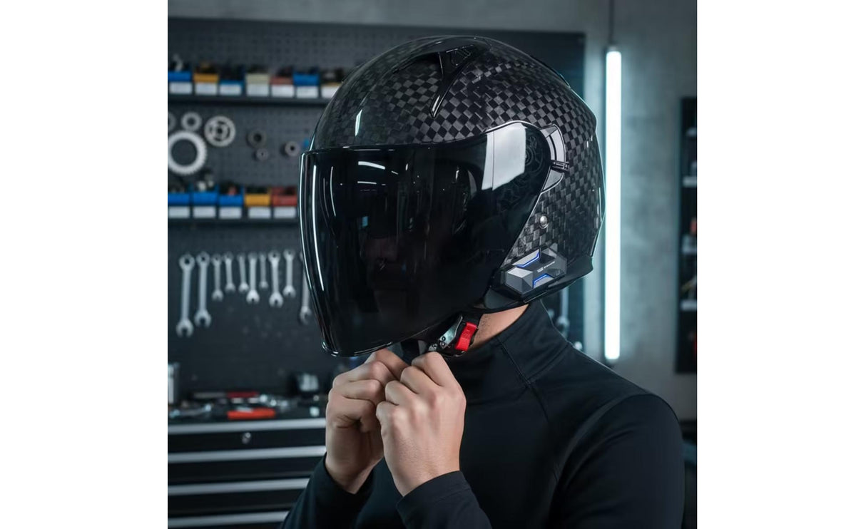 Carbon Fiber Look 3/4 | DOT Approved with, for Daily Commuting