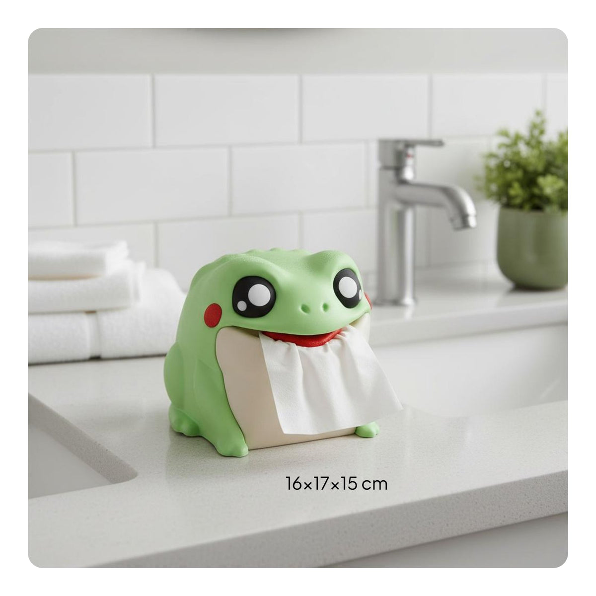 Cartoon Frog Tissue Box Flip-Accessible Belly Home Decor for Children