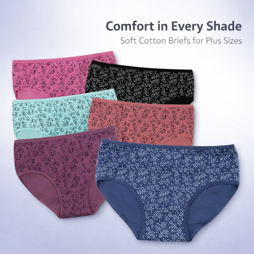 Underwear Women Multipack in Multicolor with 95% Composition for Breathable Comfort, Plus Size Pants for with Mid Rise Waist