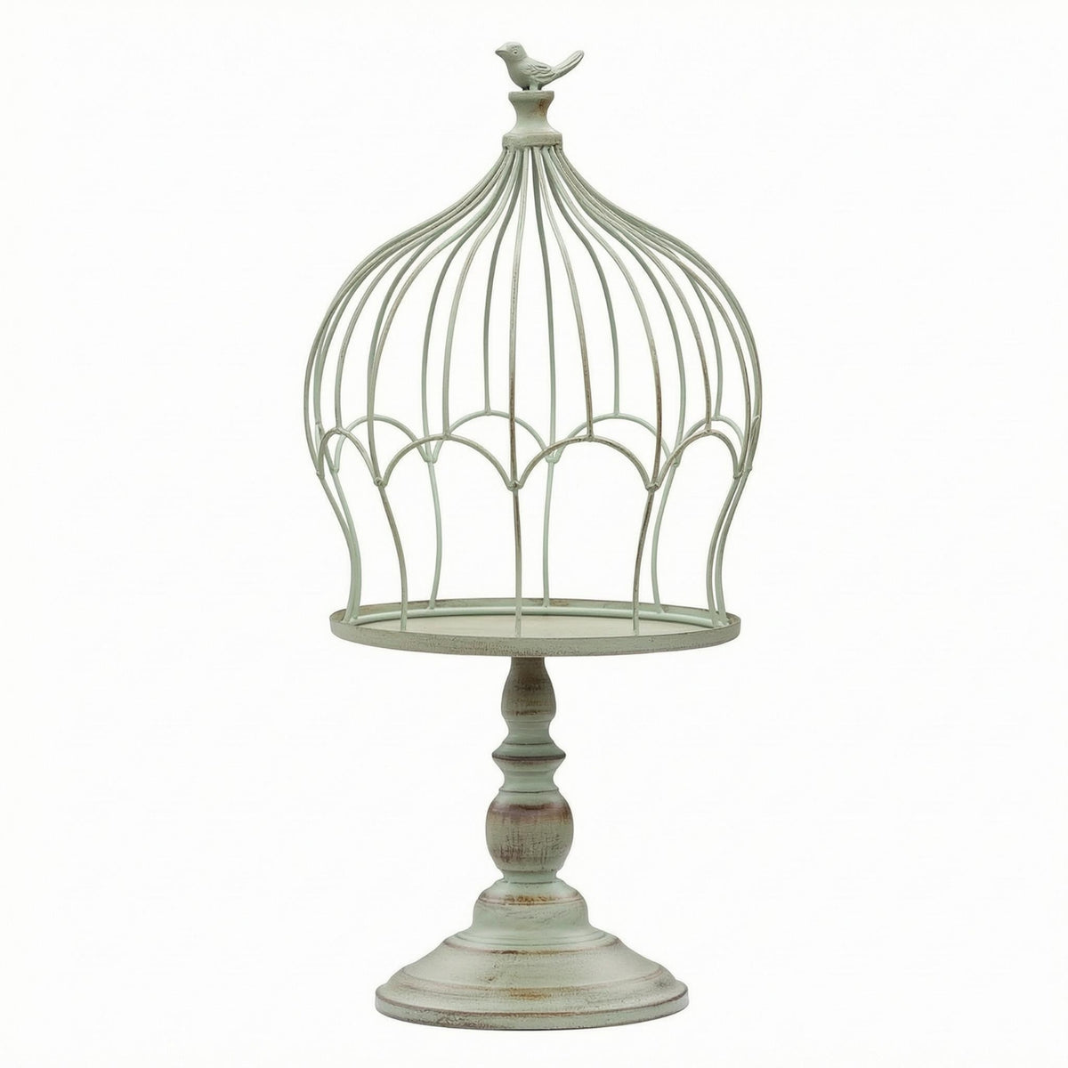 Birdcage Flowers Stand Antique Distressed Vintage Birdcage Planter Bird Finial Home Decor