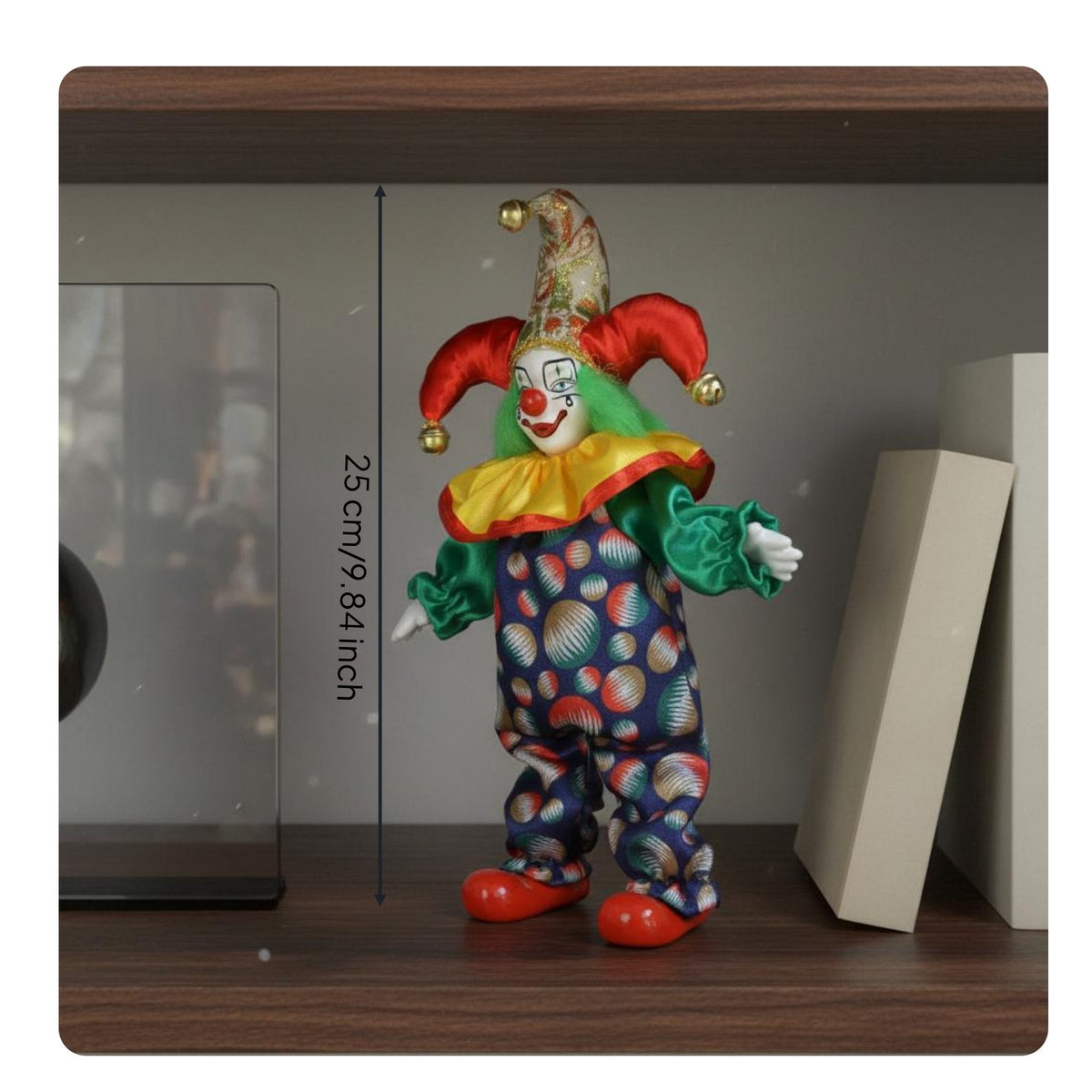 Ceramic Clown Figurine Handmade Clown Doll Movable Pose