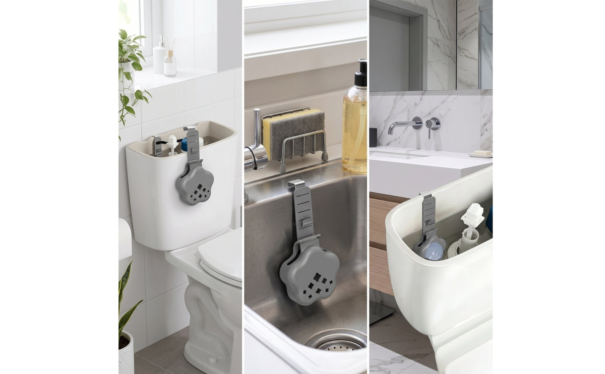 Ventilated Toilet Tank Tablet Holder Easy to Install Toilet Tablet Holder with Adjustable Hook Tooltool-Less Secure