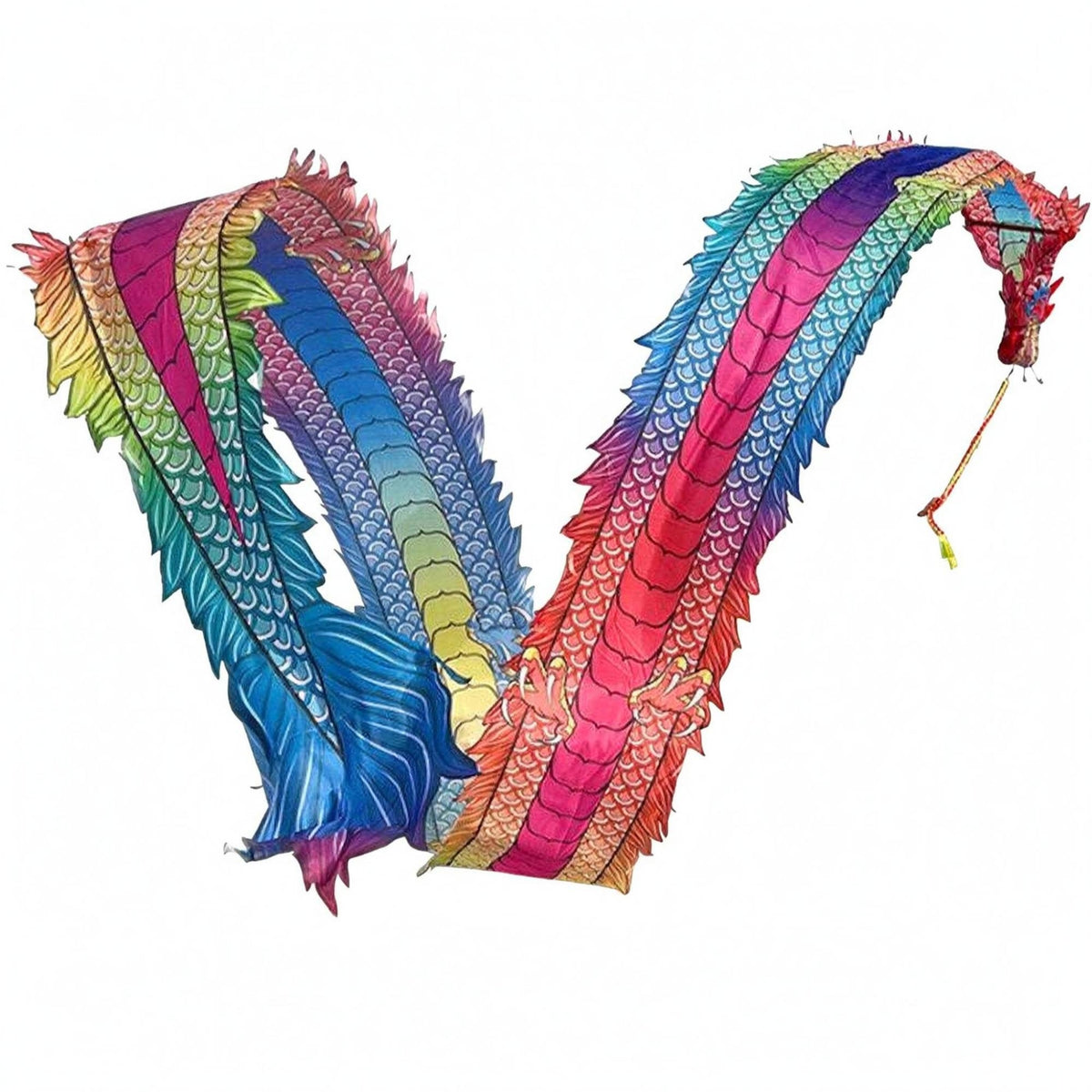 Dragon Dance Head Scale-Patterned Dragon Dance Costume Prop Colorful