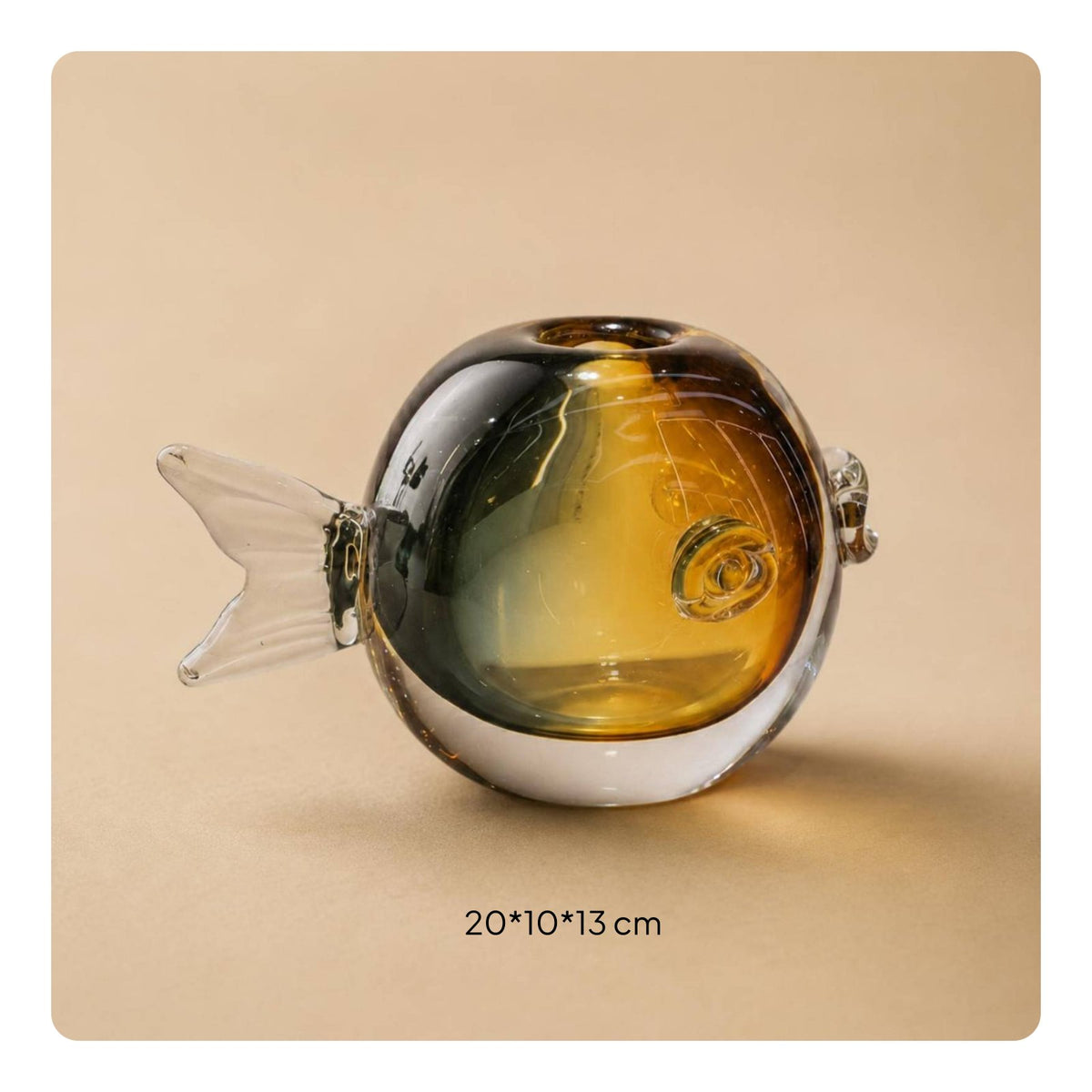 Amber-Hued Glass Vase Artistic Design Decorative Glass Vase Stable Base