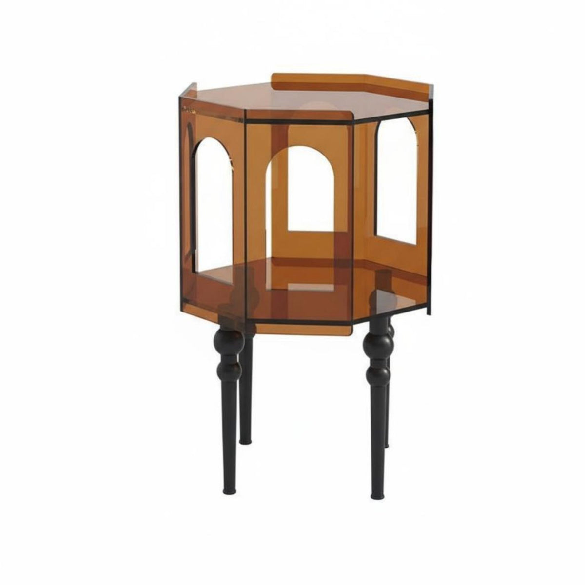 Clear C-Table Minimalist aesthetic Side Cabinet Transparent Look for Bedroom, Office