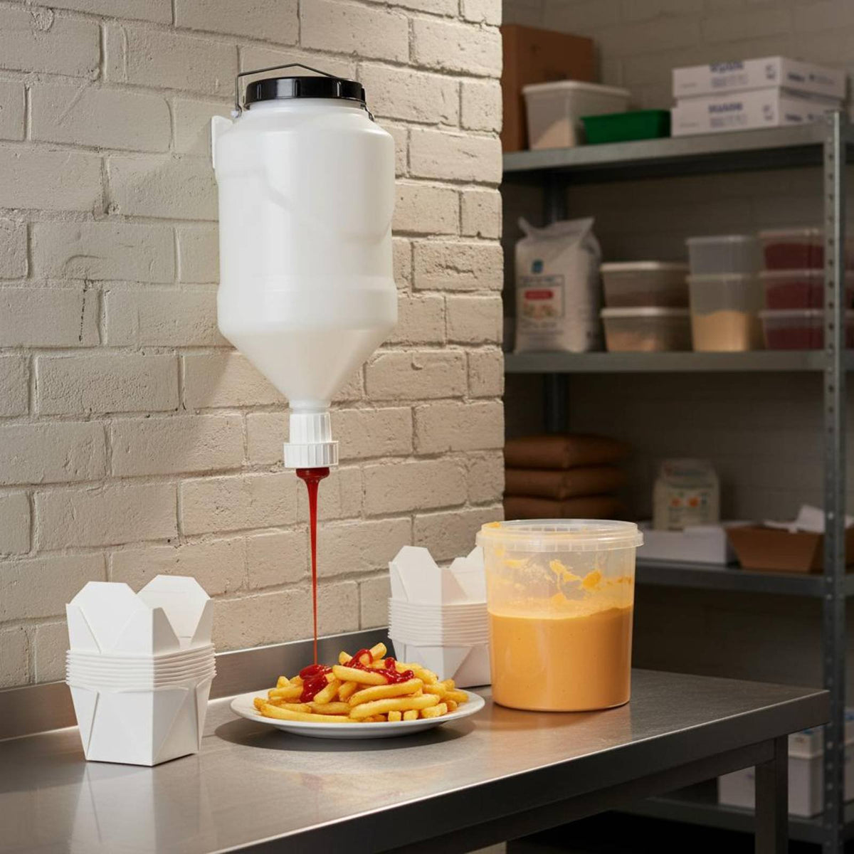Saves Counter Space Large Capacity Sauce Dispenser Accurate Dispensing Hanging Sauce Dispenser Easy to Refill for Concession Stands
