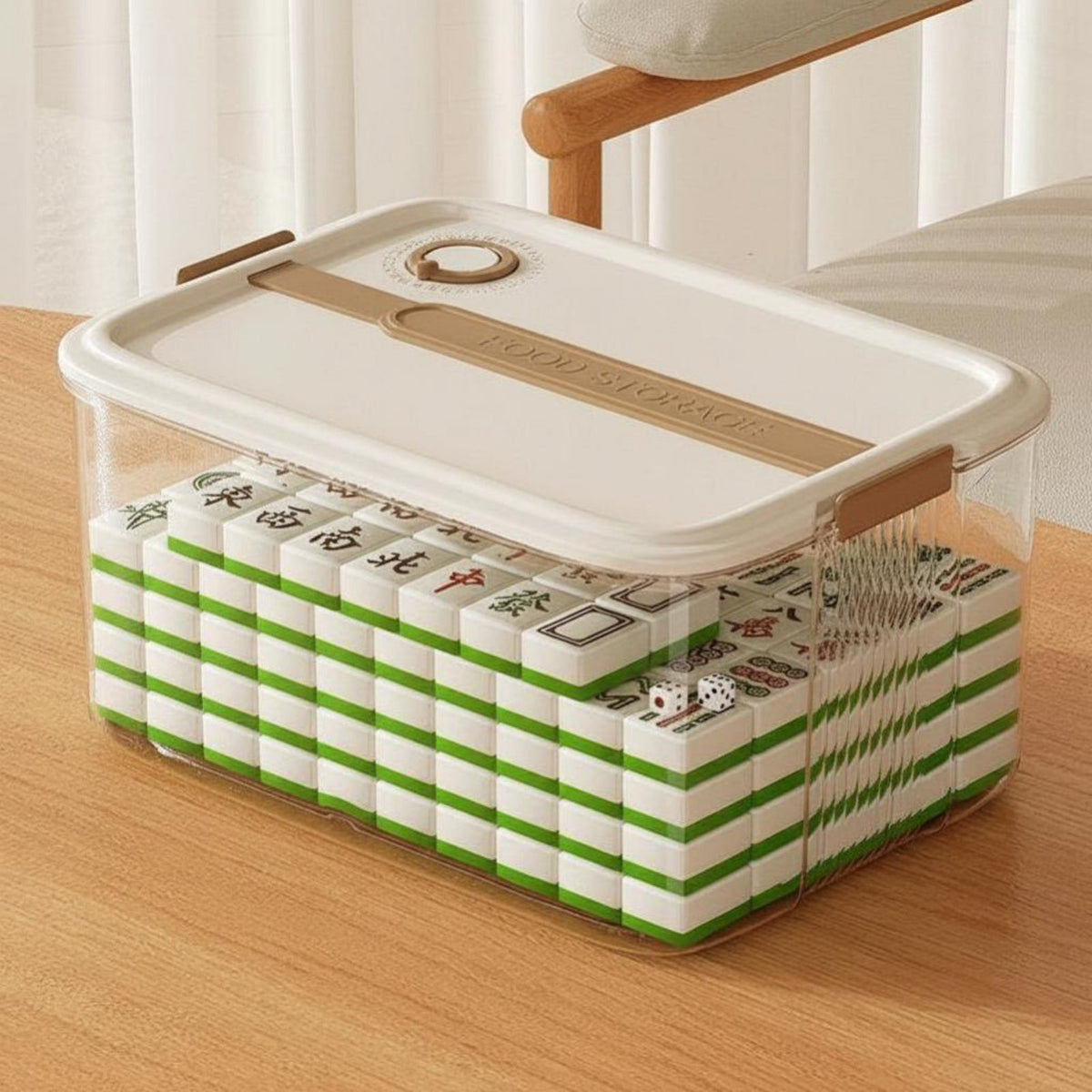 Mahjong Tile Container Clear View Design Empty Mahjong Box sturdy for Families