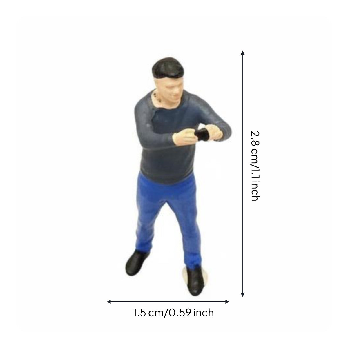 Mini Man Taking Photo Display Decoration Hand Painted Resin Figure