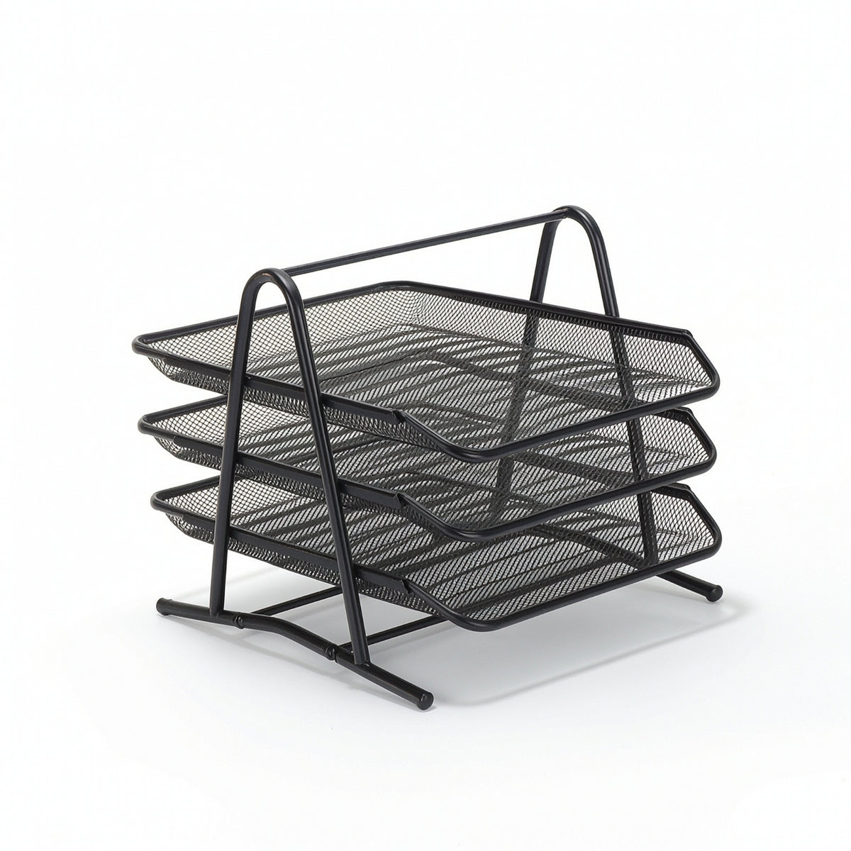 Desk Organizer with Pull-out Trays Freestanding Paper Tray Space-Saving