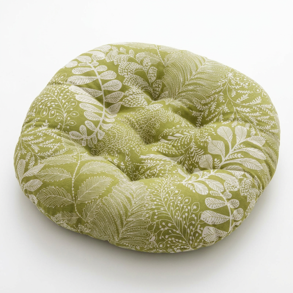 Round Floor Cushion, Living Room Seat Pad, Linen Buttock Cushion, Thickened PP Filling, Elegant Lattice Home Decor