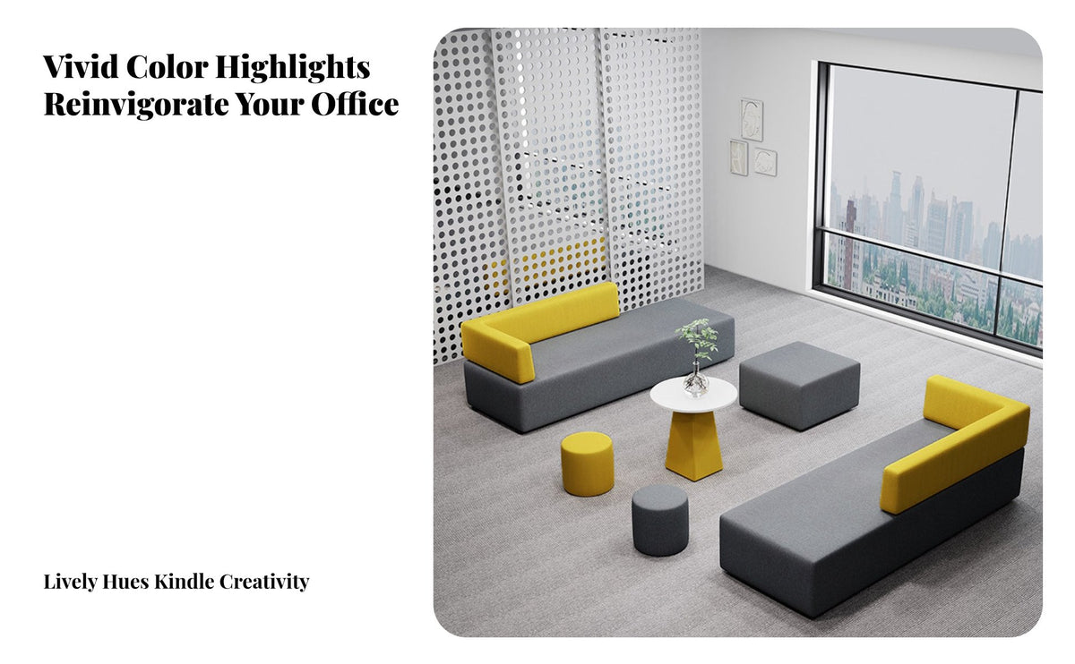 Modern look Configurable Block Sofa Minimalist Aesthetic L-Shaped sectional Sectional Unrestricted Combination Booth Seating Soft & Supportive Foam for Business Owners, Interior Designers, Apartment Dwellers, Reception Area, Waiting Room, Lobby