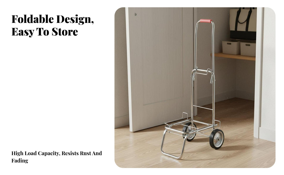 Multi-Purpose Stair Climbing Trolley Adjustable Handle Stair Climbing Shopping Cart Effortless Rolling Foldable Hand Truck Heavy Duty for Shoppers, Travelers, Apartment Dwellers, Stairs, Travel, Office, Camping