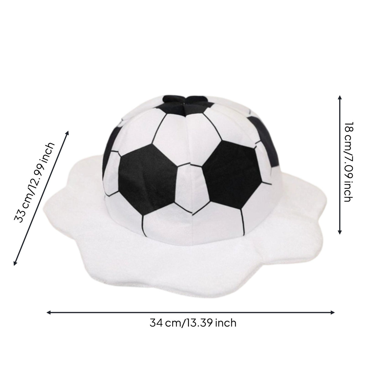 Soccer-Head Hat Funny Soccer Ball Hat Reusable Fuzzy Football Cap for Stage Performance