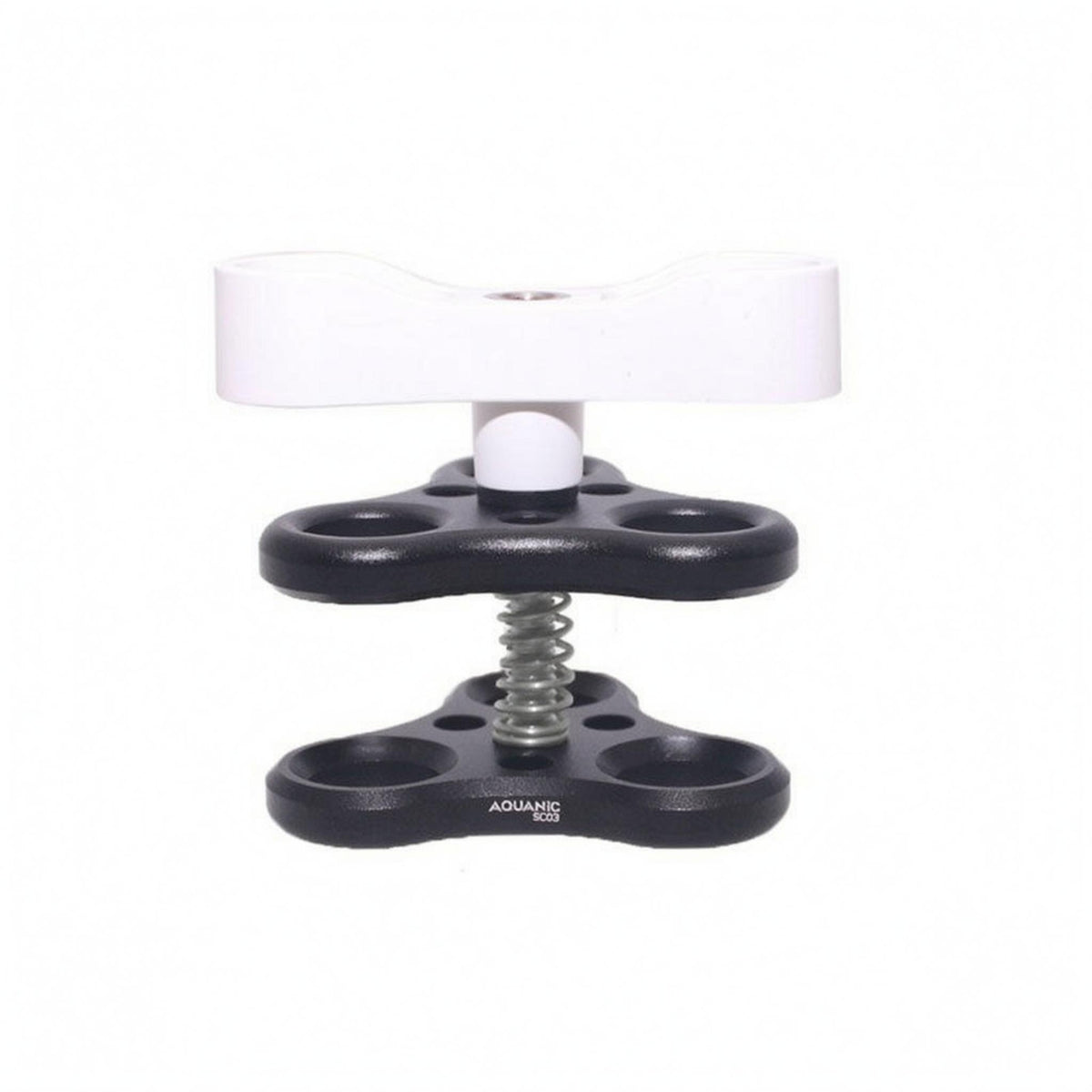 Coiled-Loaded Underwater Photo Light Clamp Black and White Three-Hole Clamp Bracket Compact Stable Grip
