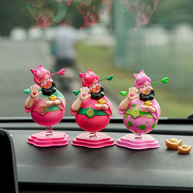 Four Happiness Car Figurine Decoration for Living Room, Office Desk, Housewarming, Birthday Gift