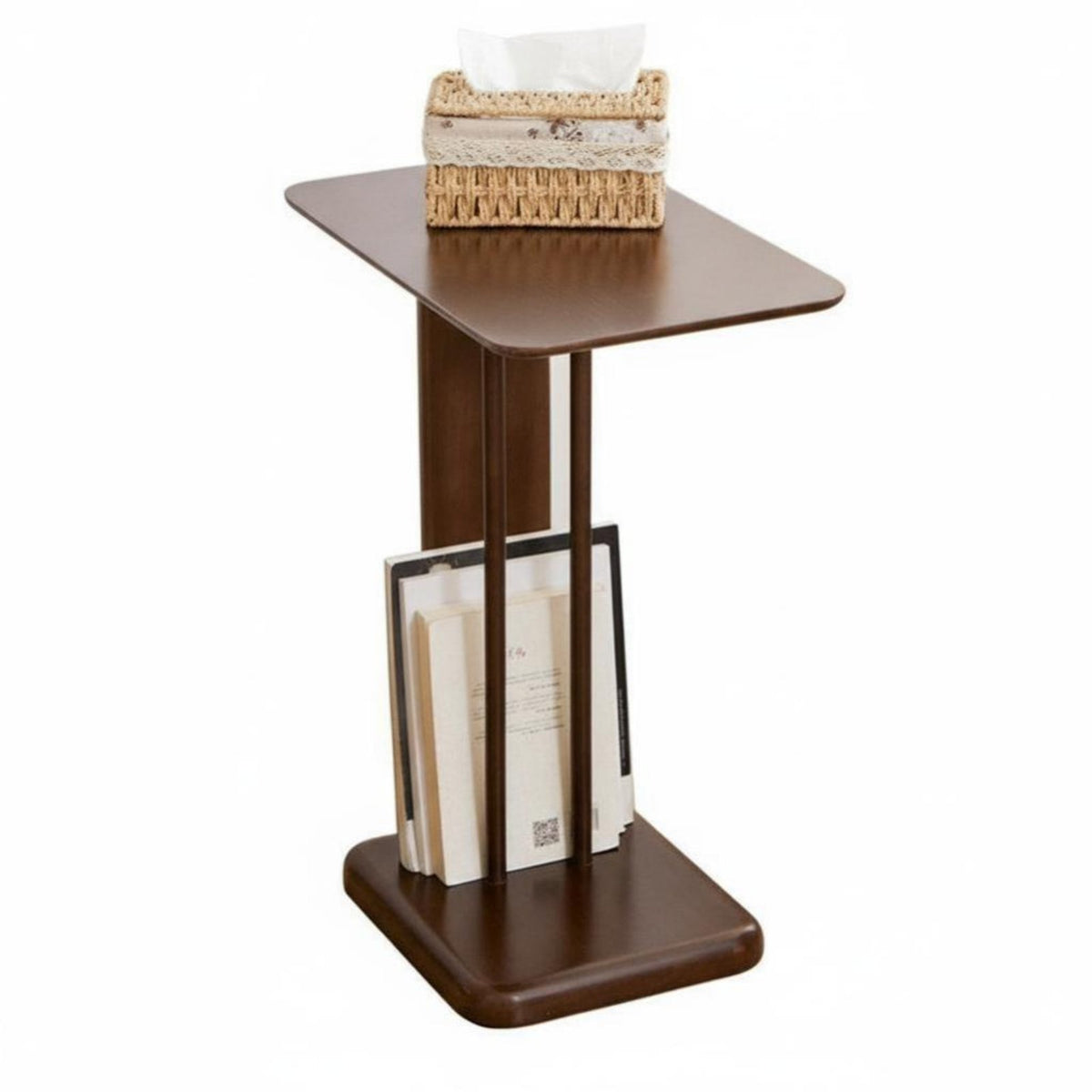 double-shelf End Table Movable with casters 2-Tier End Table Nordic Design