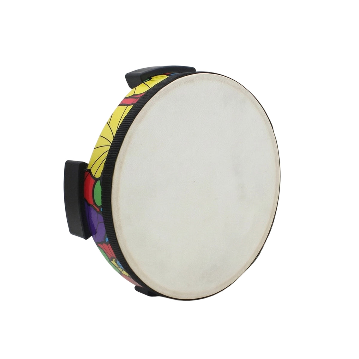 Low-Profile Wood Frame Drum Easy to Play Frame Drum Colorful Percussion Instrument Compact for Children, Toddlers, Beginners, Classroom, Home, Music Lessons